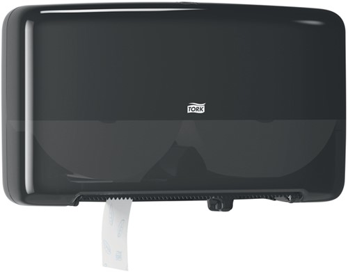 Toiletpapierdispenser Tork T2 Elevation jumbo klein duo zwart 555508