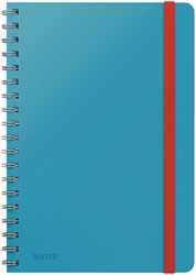 Notitieboek Leitz Cosy B5 160blz 100gr spiraal lijn blauw