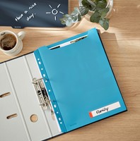 Insteekmap U-model Leitz Cosy harmonica A4 met perforatiestrip PP blauw-1