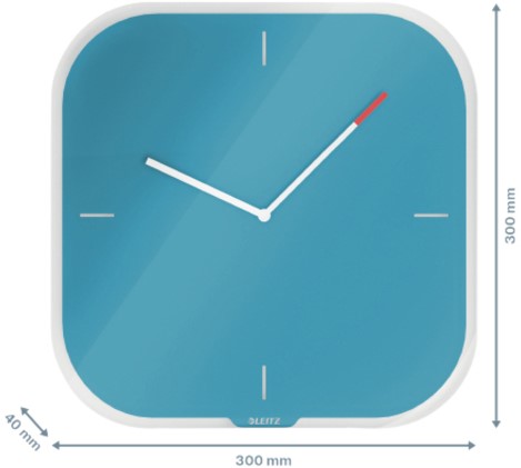 Wandklok Leitz Cosy blauw glas-3