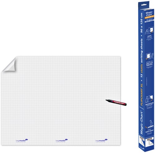 Magic-Chart Legamaster flipchart XL 90x120cm wit met ruit 15 vel