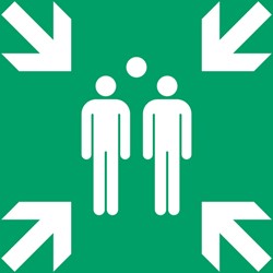 Pictogram bordje Djois Verzamelplaats 200x200mm groen