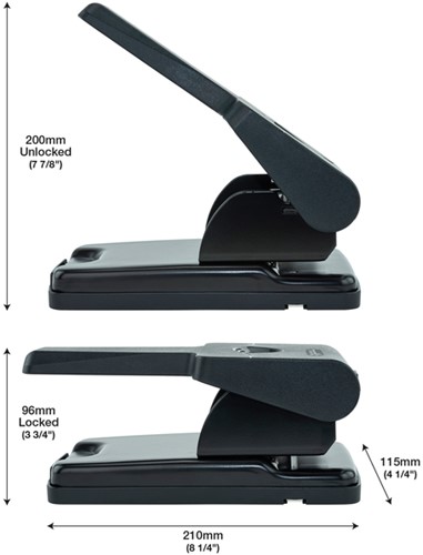 Perforator Rapesco Germ-Savvy Heavy Duty HD865-P antibacterieel 2-gaats zwart-3