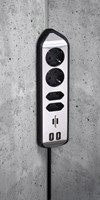 Stekkerdoos Brennenstuhl bureau Estilo 4vdig incl 2 USB 2m zwart/zi-2