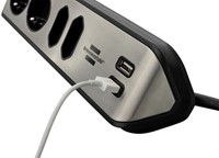 Stekkerdoos Brennenstuhl bureau Estilo 4vdig incl 2 USB 2m zwart/zi-1