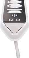 Stekkerdoos Brennenstuhl bureau Estilo 4 voudig inclusief 2 USB 2 meter wit/zilver-2