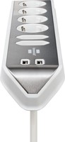 Stekkerdoos Brennenstuhl bureau Estilo 6 voudig inclusief 2 USB 2m meter wit/zilver-3