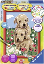 Schilderen op nummer Ravensburger Knuffelende puppies