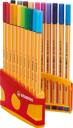Fineliner STABILO point 88 ColorParade rollerset geel/rood F ass 20st-3