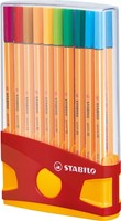 Fineliner STABILO point 88 ColorParade rollerset geel/rood F ass 20st-1