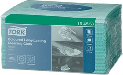 Reinigingsdoek Tork W8 Premium 1-laags 8x40 vel groen 194550