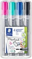Viltstift Staedtler 356 voor flipover rond 2mm set à 4 stuks assorti