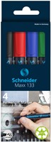 Permanent marker Schneider Maxx 133 schuin 1-4mm assorti 4 stuks