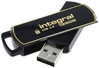 USB stick 3.0 Integral Secure 360 USB-A 128GB zwart