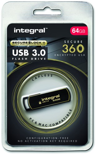 USB stick 3.0 Integral Secure 360 USB-A 64GB zwart-2