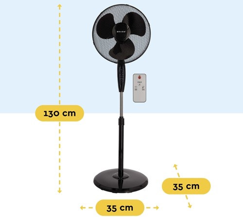Statiefventilator BRASQ met remote Ø 40cm zwart-3