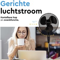 Statiefventilator BRASQ met remote Ø 40cm zwart-6