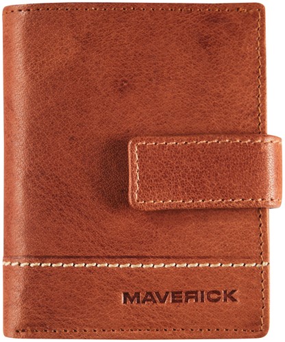 Kaarthouder Maverick Rough Gear super compact RFID leer cognac