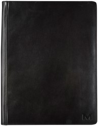 Schrijfmap Maverick All Black A4 met rits incl schrijfblok leer zwart