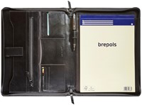 Schrijfmap Maverick All Black A4 met rits incl schrijfblok leer zwart-2