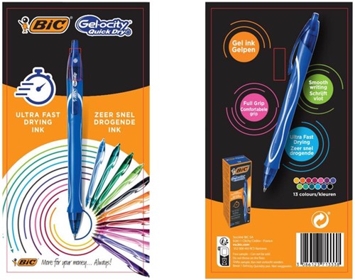 Gelschrijver Bic Gelocity quick dry samplecard