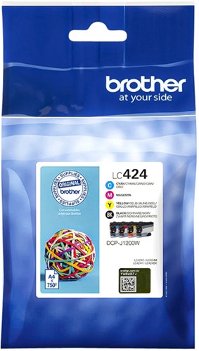Inktcartridge Brother LC-424 zwart + 3 kleuren