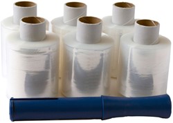 Wikkelfolie IEZZY 100mmx250m 20mu met afroller transparant pak à 6 rollen