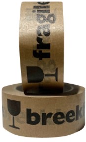 Waarschuwingstape IEZZY 50mmx50m 80% gerecycled papier bruin zwart-3