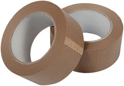 Verpakkingstape IEZZY papier 50mmx50 meter 80p gerecycled papier bruin