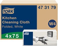 Reinigingsdoek Tork W4 Premium gevouwen 1-laags 4x75 vel wit 473179