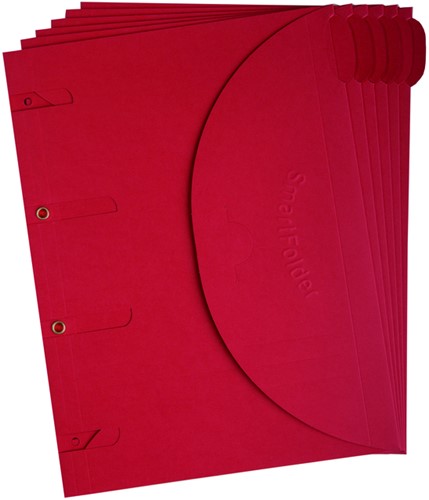 Smartfolder geperforeerde opbergmappen A4 Rood 6 stuks