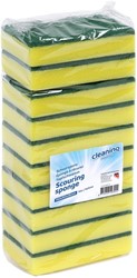 Schuurspons Cleaninq 140x90x28mm geel/groen 10 stuks