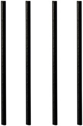 Drinkrietje Papstar 250mm papier zwart 100 stuks