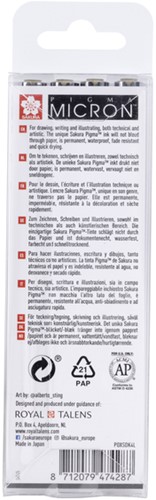 Fineliner Sakura Pigma Micron lichtgrijs set 4 maten-2