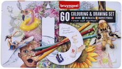 Tekenset Bruynzeel creatieve kunstenaars set à 60 stuks assorti