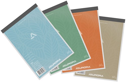 Schrijfblok Aurora A5 lijn 100vel 60gr assorti
