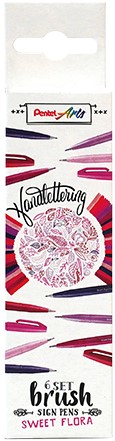 Brushpen Pentel Sign SES15C Sweet Flora assorti 6 stuks-2