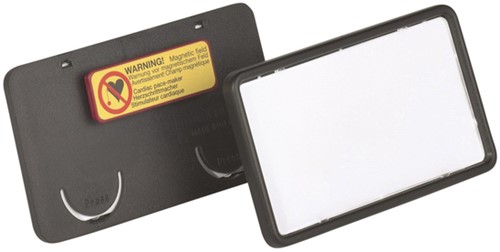Badge Durable clip card met magneet 40x75mm zwart 25 stuks