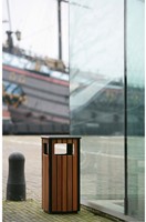 Afvalbak Vepa Bins voor buiten 36 liter zwart/houtlook-2