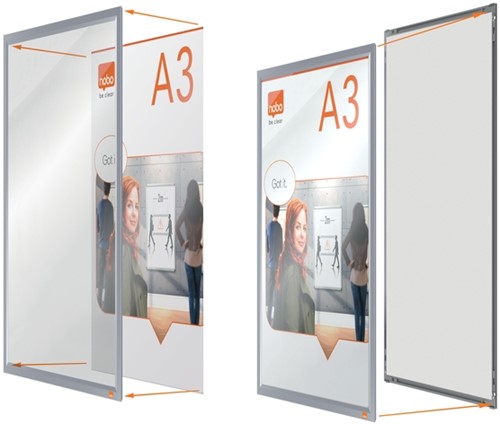 Kliklijst Nobo Impression Pro A3 zilver-2