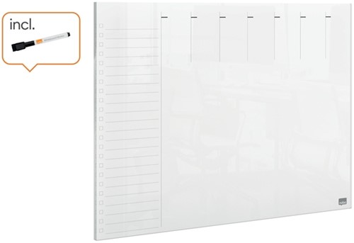 Weekplanner Nobo transparant acryl A4-3