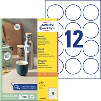 Etiket Avery Zweckform L3416 rond 60mm wit 1200stuks-2