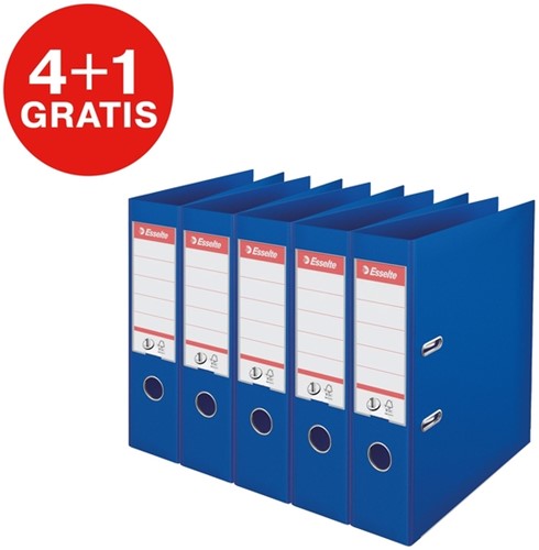 Ordner Esselte No.1 72mm PP 30% gerecycled folie Multipack blauw 5 stuks-2