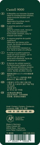 Potlood Faber-Castell 9000 6 hardheden in blik-3