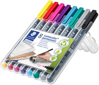 Viltstift Staedtler Lumocolor 318 permanent F set à 8 kleuren-2