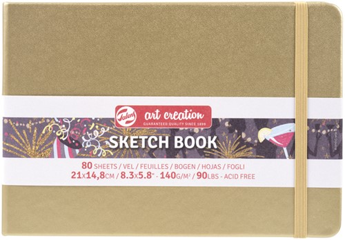 Schetsboek Talens Art Creation 80 witte vellen 140gr 210x150mm witgoud