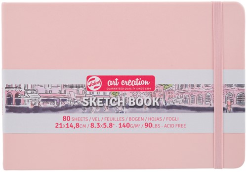 Schetsboek Talens Art Creation 80 witte vellen 140gr 210x150mm roze