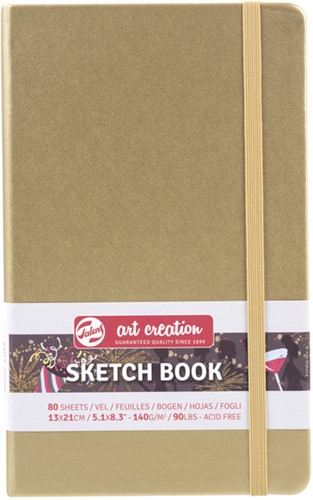 Schetsboek Talens Art Creation 80 witte vellen 140gr 130x210mm witgoud
