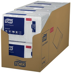 Lunchservet Tork Universal 1/4 vouw 1-laags 325x325mm 500 vel wit 509300-3