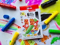 Verfstiften Bruynzeel Kids set à 6 basiskleuren-1